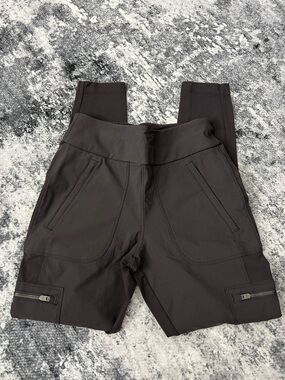Athleta Black Track Jogger Shorts with Zipper Accents